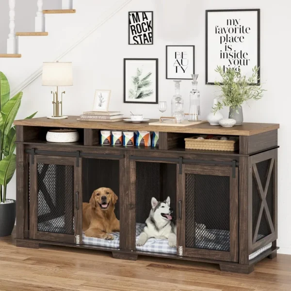 71" Dog Kennel/ Furniture for 2 Dogs